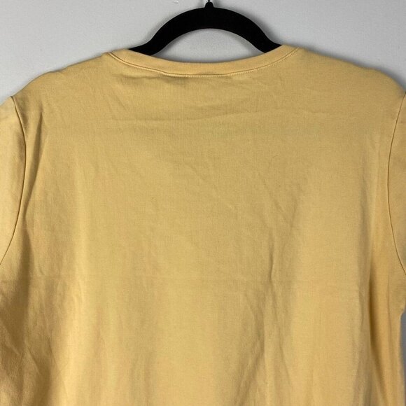 Chicos T Shirt Womens 2 US Large Yellow Short Sleeve Cotton Spandex Scoop Neck - Picture 7 of 9